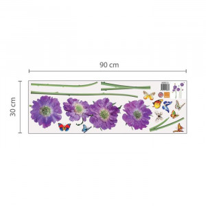 Sticker de perete flori mov - Img 4