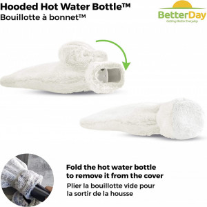 Sticla de apa calda BetterDay®, cauciuc/textil, alb, 2 L - Img 8
