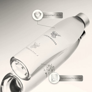 Sticla pentru apa Luckymoose, transparent/argintiu, 25 x 7 cm - Img 4