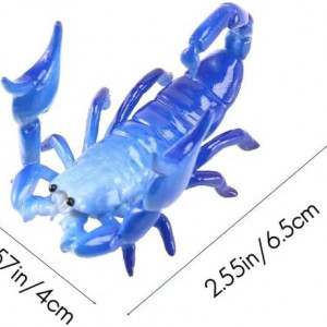 Suport de stilou Jevindo, forma de scorpion, plastic, albastru, 6,5 x 4 cm - Img 2