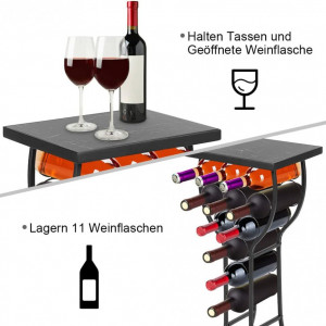 Suport elegant pentru sticlele de vin Cocoarm, metal, negru, 85 x 38 x 30 cm - Img 4