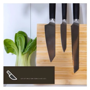 Suport magnetic pentru cutite, Dolce Mare, doua fete din bambus, XXL, 35 x 25x11 cm, Resigilat, Grad A - Img 4