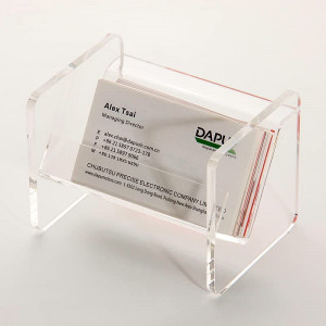 Suport pentru carti de vizita Sanrui, acrilic, transparent, 110 x 80 x 80 mm - Img 5