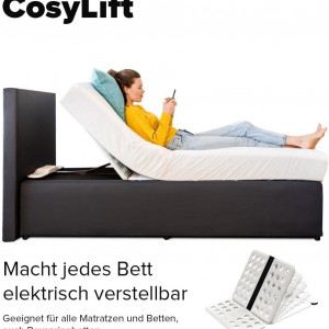 Suport pentru saltea ajustabil electric CosyLift, plastic, alb/negru, 102 x 70 x 3 cm