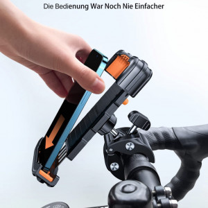 Suport telefon pentru bicicleta Andobil, metal/plastic, negru/portocaliu, 9 x 18 x 3 cm - Img 7