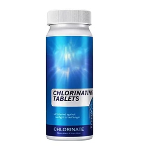 Tablete efervescente cu clor pentru curatarea piscinei Gnaumore, 100 g, alb - Img 1