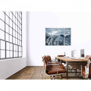Tablou „Alpii Elvetieni”, alb/negru, 90 x 130 cm - Img 2