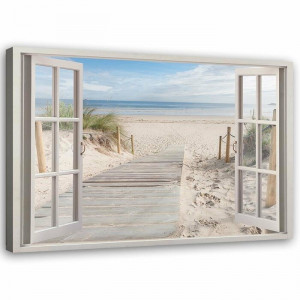 Tablou Canvas „Window to the Beach”, 60 x 90cm - Img 3
