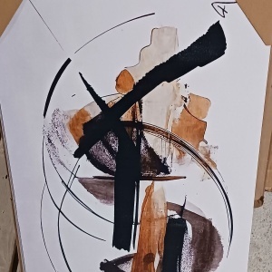 Tablou decorativ canvas, 50x70 cm, panza/lemn, multicolor - Verificat A · Re-Bloom