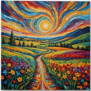 Tablou decorativ canvas, 70x70 cm, panza/lemn, multicolor - Verificat A · Re-Bloom
