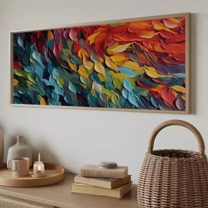 Tablou decorativ din MDF si lemn masiv 50x120 cm, MDF 2.7mm, constructie solida si usoara, design modern, multicolor - Verificat A · Re-Bloom - Img 3