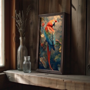 Tablou decorativ inramat MDF 25x50x3.5 cm, MDF 3mm, rama lemn pin 100%, 1.5 kg, multicolor - Verificat A · Re-Bloom - Img 6