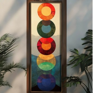 Tablou decorativ, MDF/lemn, 40x120 cm, format panoramic, multicolor - Verificat A · Re-Bloom