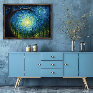 Tablou decorativ Re-Bloom, MDF/lemn masiv, multicolor, 50 x 70 x 3,5 cm - Img 3
