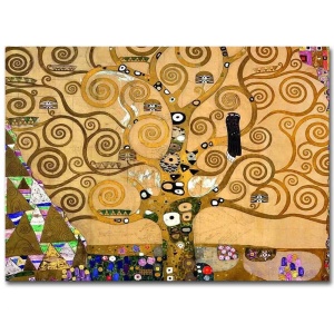 Tablou decorativ Re-Bloom, model Arborele vietii, panza/lemn, multicolor, 100 x 70 x 3 cm