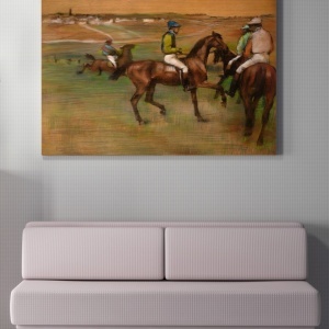 Tablou decorativ Re-Bloom, model cai de curse, panza/lemn, multicolor, 50 x 70 cm - Img 3