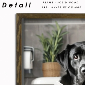 Tablou decorativ Re-Bloom, model caine, MDF/lemn masiv, multicolor, 35 x 47 x 3,5 cm - Img 2