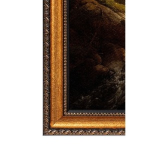 Tablou decorativ Re-Bloom, model peisaj, panza/lemn, multicolor, 50 x 70 cm - Img 3
