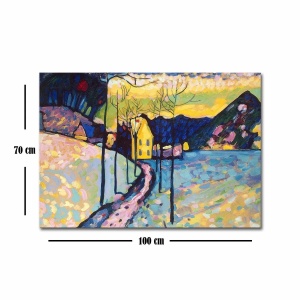 Tablou decorativ Re-Bloom, model peisaj, panza/lemn, multicolor, 70 x 100 cm - Img 2