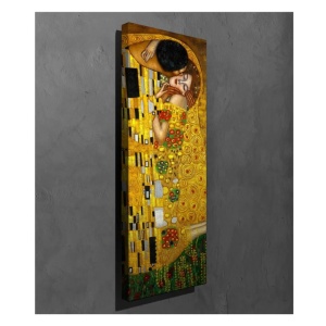 Tablou decorativ Re-Bloom, model Sarutul, lemn/panza, multicolor, 30 x 80 cm - Img 3