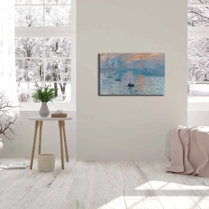 Tablou decorativ Re-Bloom, panza/lemn, albastru, 45 x 70 cm - Img 2