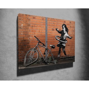 Tablou decorativ Re-Bloom, panza/lemn, maro/gri, 50 x 70 cm - Img 2