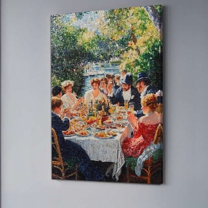 Tablou decorativ Re-Bloom, panza/lemn, multicolor, 45 x 70 cm - Img 3