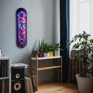 Tablou decorativ Re-Bloom, sticla securizata, multicolor, 20 x 80 cm - Img 2