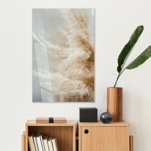 Tablou decorativ Re-Bloom, sticla temperata, bej/gri, 30 x 40 cm - Img 2