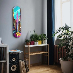 Tablou decorativ Re-Bloom, sticla temperata, multicolor, 80 x 20 cm - Img 2