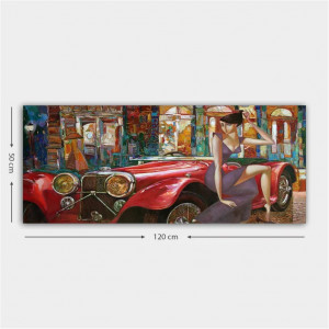 Tablou decorativ Rosalind Wheeler, panza/lemn, multicolor, 120 x 50 x 3 cm