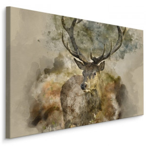 Tablou Deer Wild, bej/maro, 80 x 120 x 2 cm - Img 3