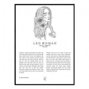Tablou Leo Woman, alb/negru, 50 x 70 cm