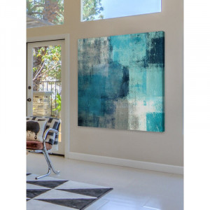 Tablou Meditation, gri/albastru, 122 x 122 cm - Img 3