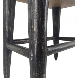 Taburet Gorman, lemn, maro/negru, 45 x 45 x 27 cm - Img 2