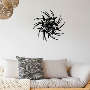 Tanelorn decoratiune perete Leaves, metal, 69x70 cm, negru - Verificat A · Re-Bloom - Img 3
