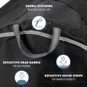 TeamObsidian husa bicicleta, ripstop impermeabil invelis PU, snururi strangere + catarame + plasa incarcare, pentru toate tipurile de biciclete - Verificat A · Re-Bloom - Img 3