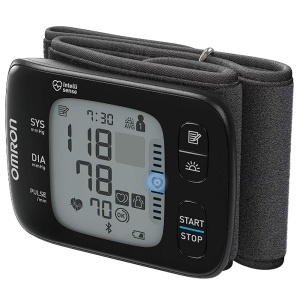 Tensiometru de incheietura Omron RS7, Bluetooth, 2 utilizatori, 100 de masuratori, Negru, Resigilat, Grad A