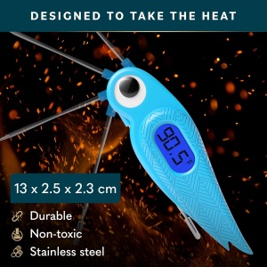 Termometru digital pentru carne Home Hero, citire instanta, otel inoxidabil/plastic, albastru/argintiu, 13 x 2,5 x 2,3 cm - Img 3