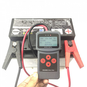 Tester digital pentru baterie auto Iriisy, 40-2000CCA, 3-220AH, ABS, rosu/negru/gri - Img 3