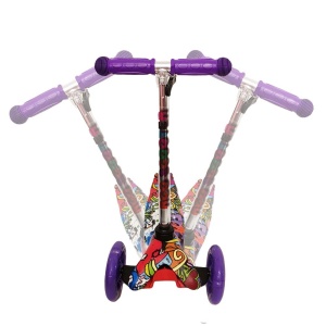 Trotineta cu 3 roti si luminite multicolore, Mov, PC 54-E - Img 4