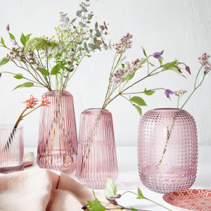 Vaza de sticla Lily, roz, 14 x 25 cm - Img 2