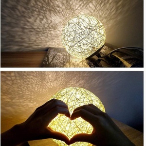 Veioza Rrzshop, LED, lemn/acril, natur/bej, 18 x 15 cm - Img 4