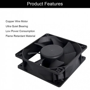 Ventilator de carcasa silentios Helweet, 2 pini, 12 V, 3000 rpm, negru, 8 x 8 x 1,5 cm - Img 6