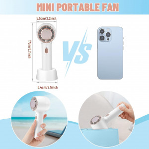 Ventilator portabil de mana Victop, ABS, alb/rose, 17 x 6,4 x 5,5 cm - Img 3