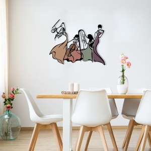 Wallity decor de perete metal/lemn Nia, 51.5x42.5 cm, metal 1.20mm + lemn 3mm, multicolor - Verificat A · Re-Bloom - Img 2