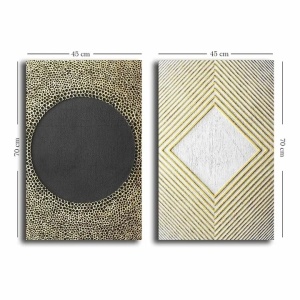 Wallity set 2 tablouri decorative canvas, 2x45x70 cm, panza 100% 2.8mm, rama lemn pin 100%, multicolor - Verificat A · Re-Bloom - Img 2