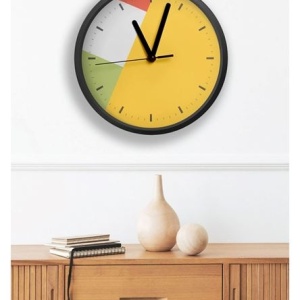 Wallxpert ceas de perete decorativ MDF 100% grosime 5mm, 36x36x1 cm, multicolor - Verificat A · Re-Bloom