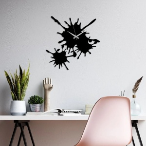 Wallxpert ceas de perete decorativ, metal 100% grosime 1.5mm, 49x49 cm, mecanism AA, 0.431 kg, negru - Verificat A · Re-Bloom - Img 6