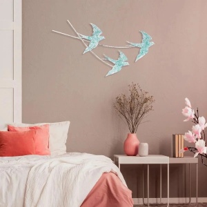 Wallxpert decor de perete metal pictat manual, 70x42 cm, grosime 1.5mm, albastru - Verificat A · Re-Bloom - Img 5